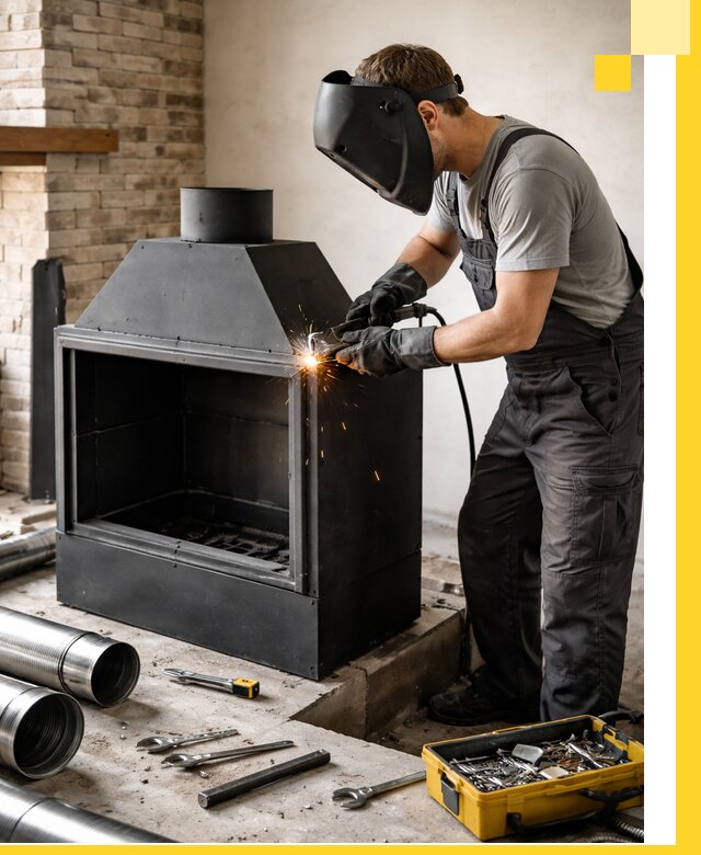 Продажа и установка металлических каминов в Магнитогорске под ключ