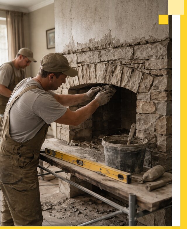 Изготовление каминов под ключ в Магнитогорске, монтаж и отделка