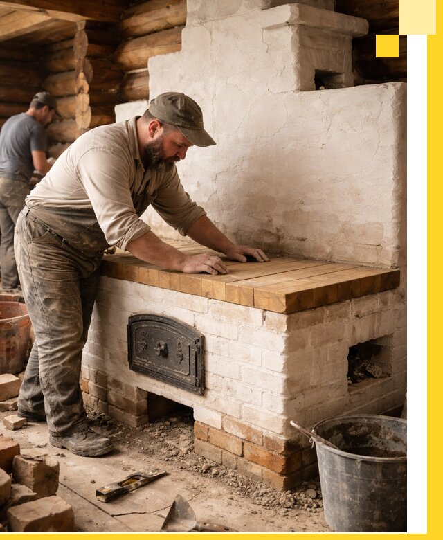 Проектирование и установка русской печи с лежанкой в Магнитогорске