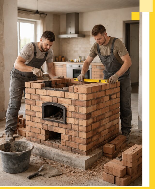 Установка и монтаж печей в частном доме в Магнитогорске под ключ