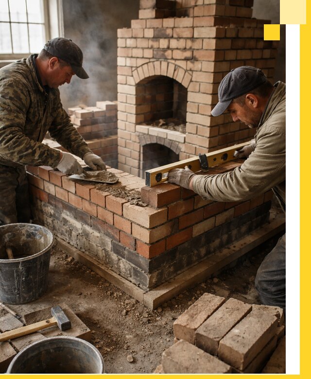 Изготовление и монтаж печей и каминов из кирпича в Магнитогорске