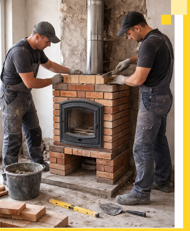 Монтаж печи камина под ключ в Магнитогорске с гарантией и пусконаладкой