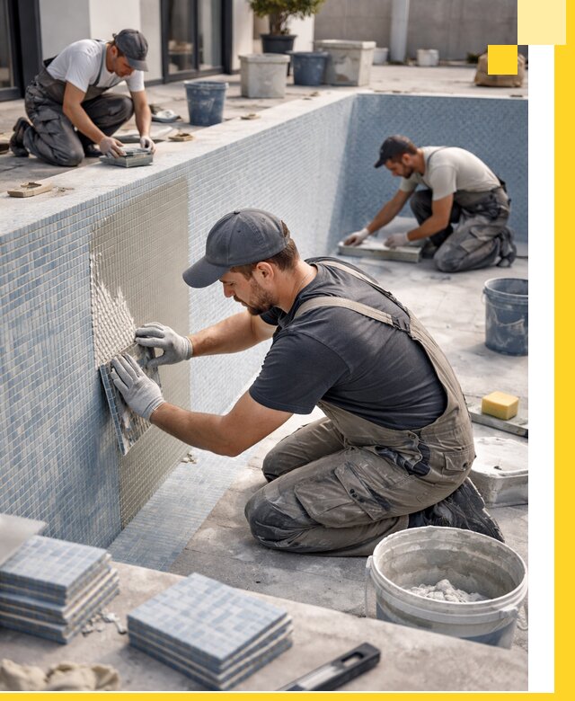 Облицовка бассейнов в Магнитогорске плитка мозаика гидроизоляция