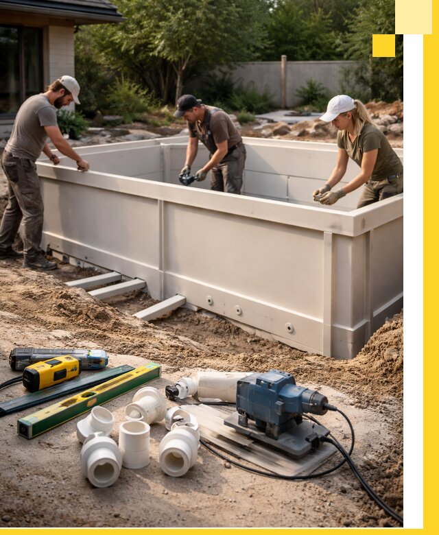 Установка полипропиленовых бассейнов под ключ в Магнитогорске