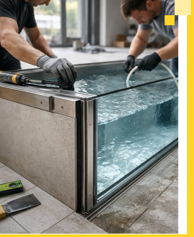 Проектирование и монтаж стеклянных бассейнов в Магнитогорске