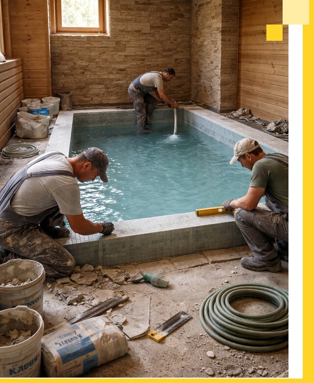 Проектирование и строительство бассейнов для бани в Магнитогорске