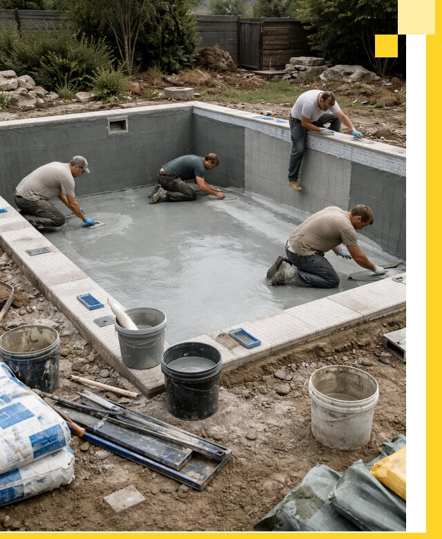 Изготовление и монтаж чаши бассейна под ключ в Магнитогорске