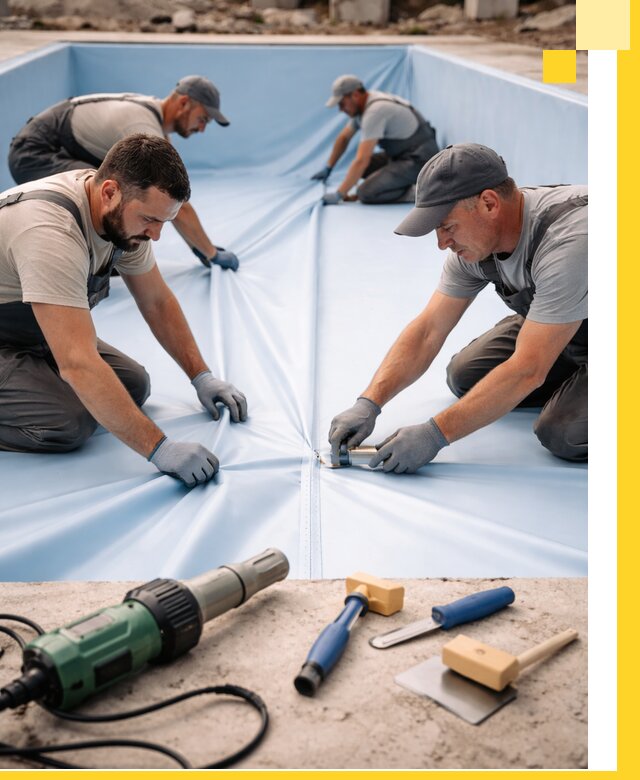 ПВХ пленка для бассейнов с монтажом и гарантией в Магнитогорске