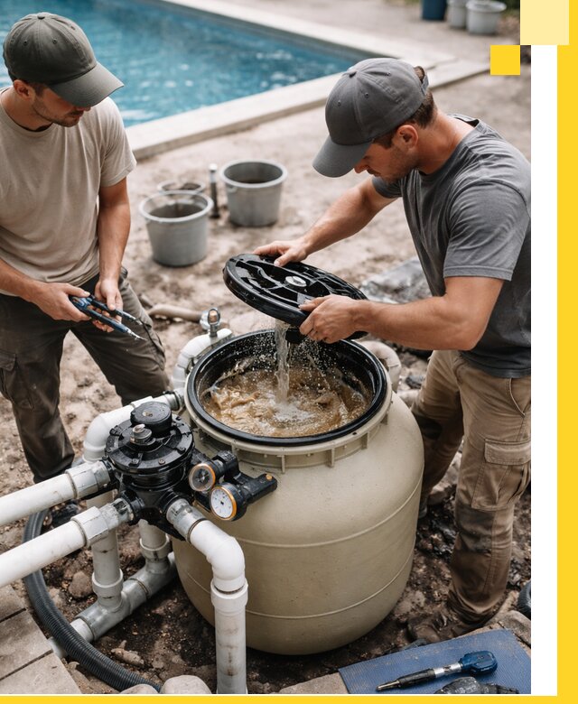 Установка и обслуживание песочных фильтров для бассейнов в Магнитогорске