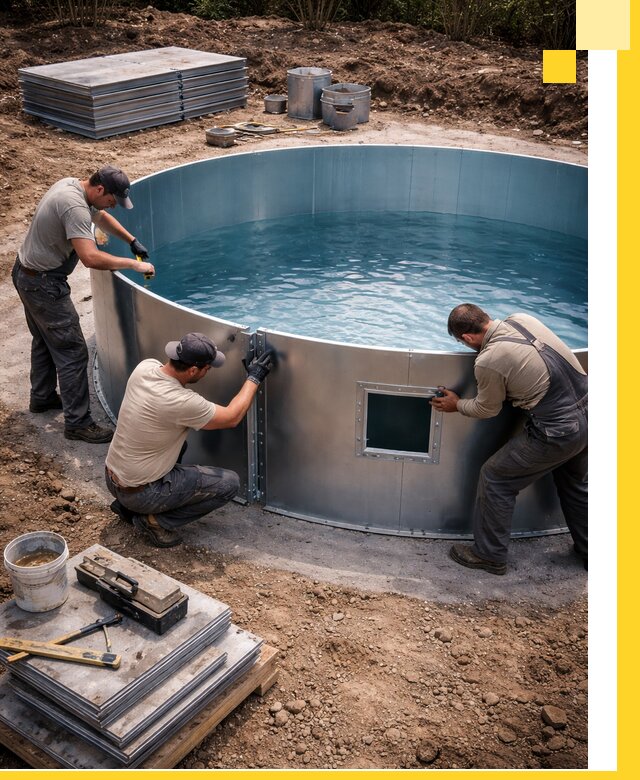 Круглые бассейны под ключ в Магнитогорске проектирование и монтаж