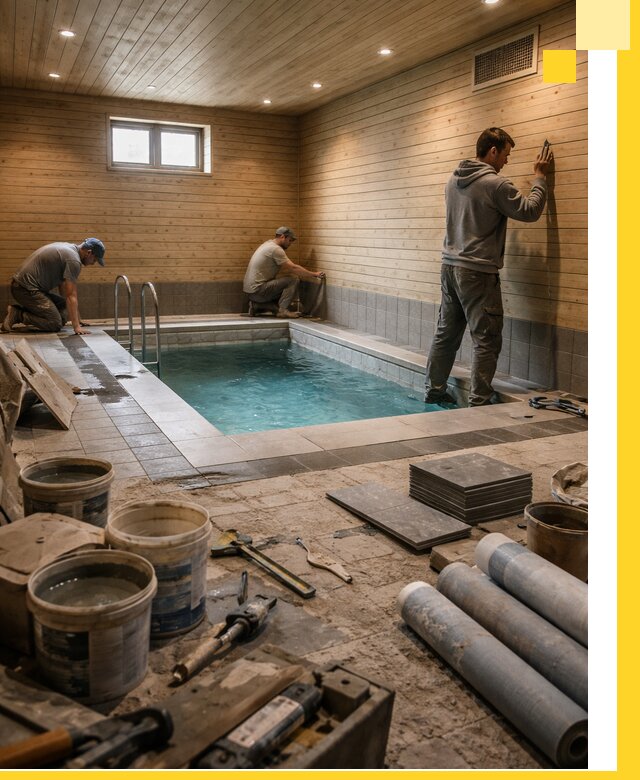 Строительство бани с бассейном и сауной под ключ в Магнитогорске