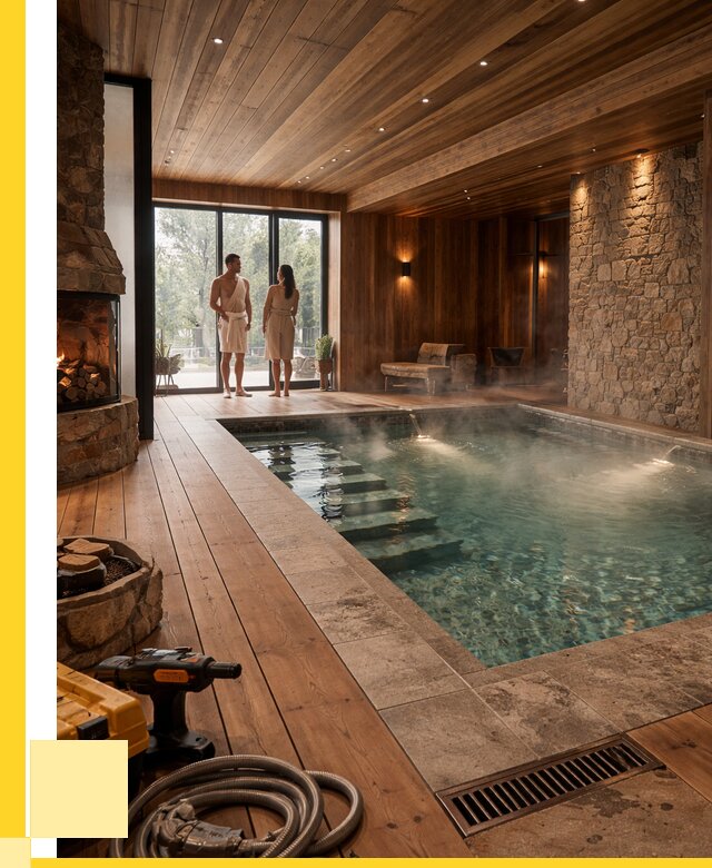 Проекты бань с бассейном под ключ в Магнитогорске от 77588 р., ЭриданМгн