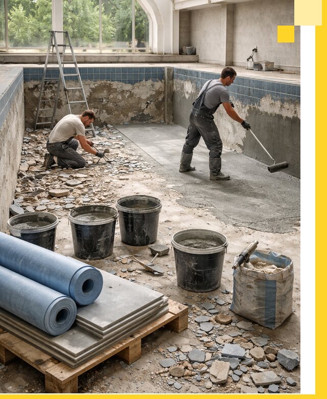 Реконструкция бассейнов в Магнитогорске: ремонт, гидроизоляция