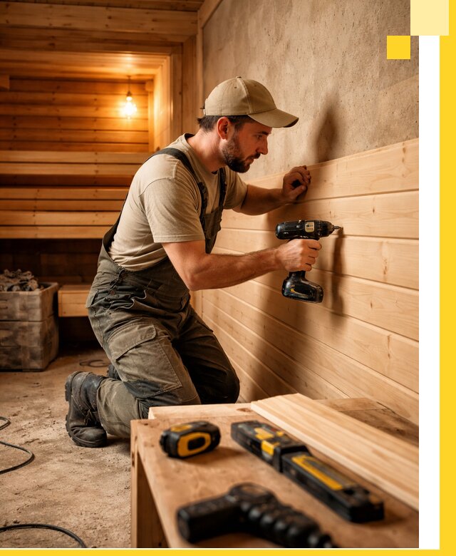 Профессиональная внутренняя отделка бани в Магнитогорске под ключ