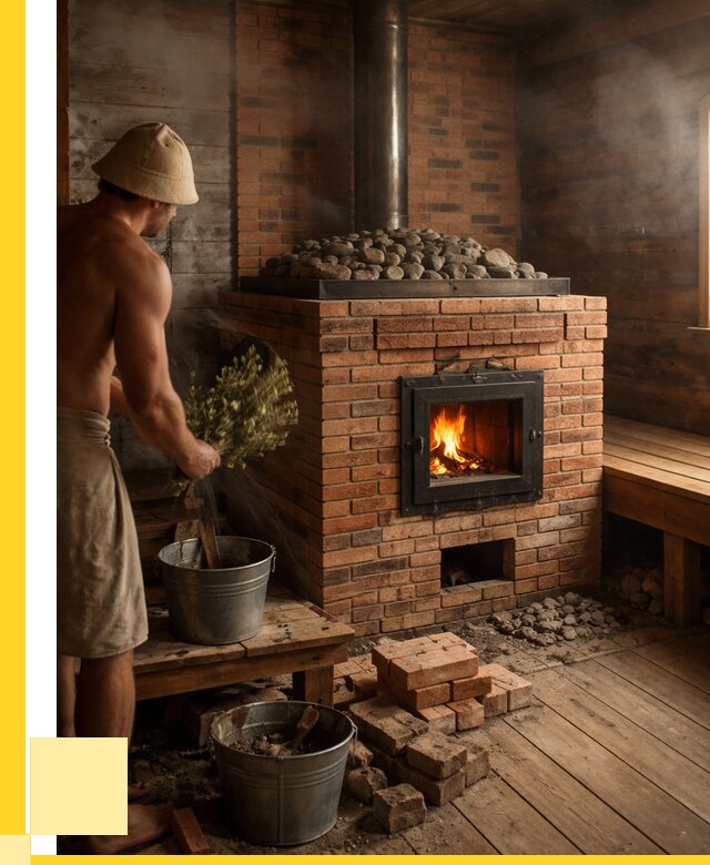 Кирпичные банные печи в Магнитогорске от 93105 р. | ЭриданМгн