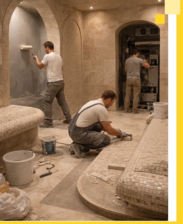 Строительство бани с хамамом и бассейном под ключ в Магнитогорске