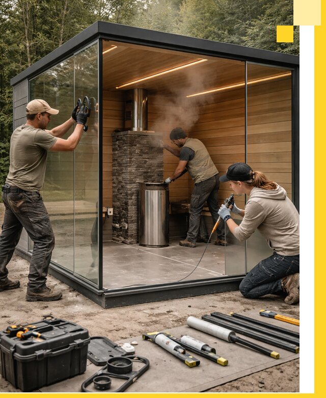 Проектирование и строительство стеклянных бань в Магнитогорске