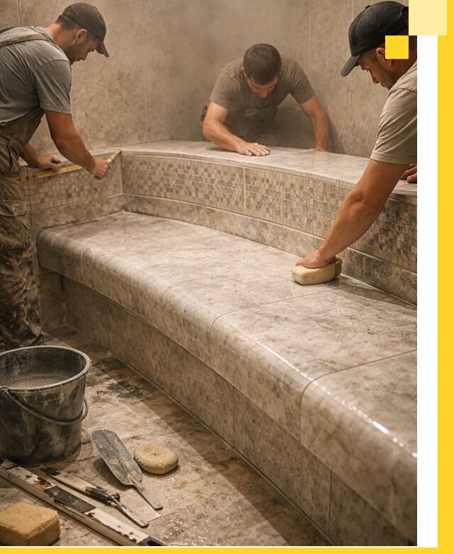 Изготовление и установка сидений для хамама в Магнитогорске