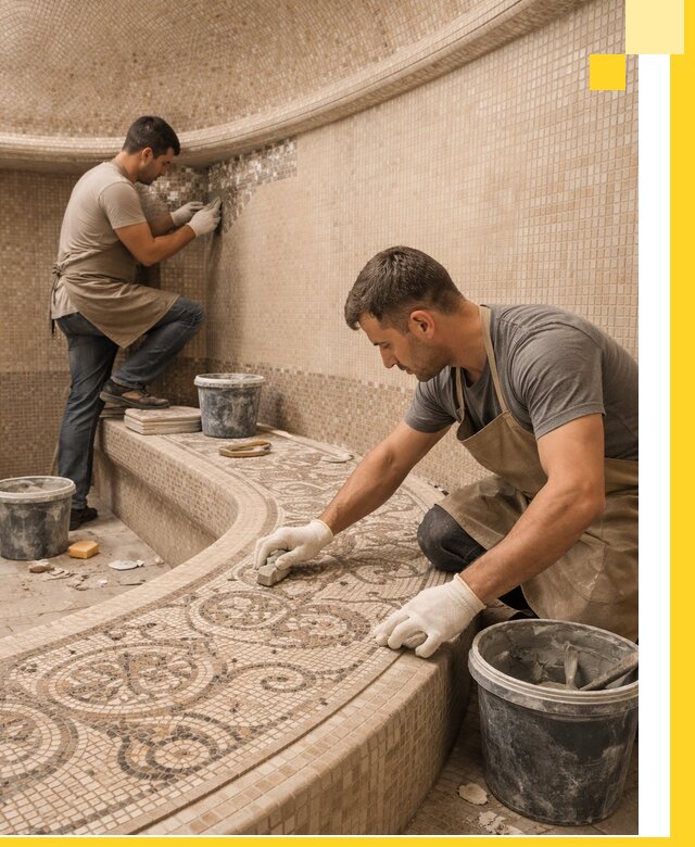 Плитка для хамама в Магнитогорске, укладка, подбор и поставка